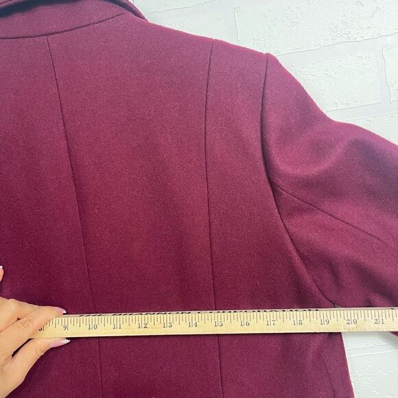 Lands End Womens Pea Coat size 8 Wool Blend Wine Red - Picture 11 of 15